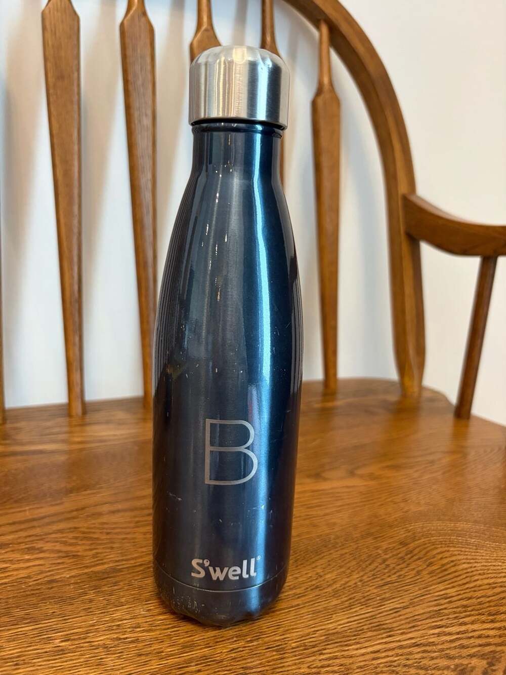 S'well Vacuum Insulated Stainless Steel Water Bottle 17 oz Ocean Blue with Monog
